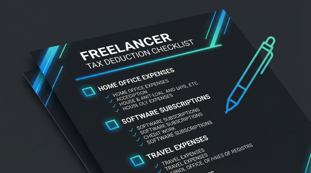 Tax deduction checklist for freelancers with checkboxes