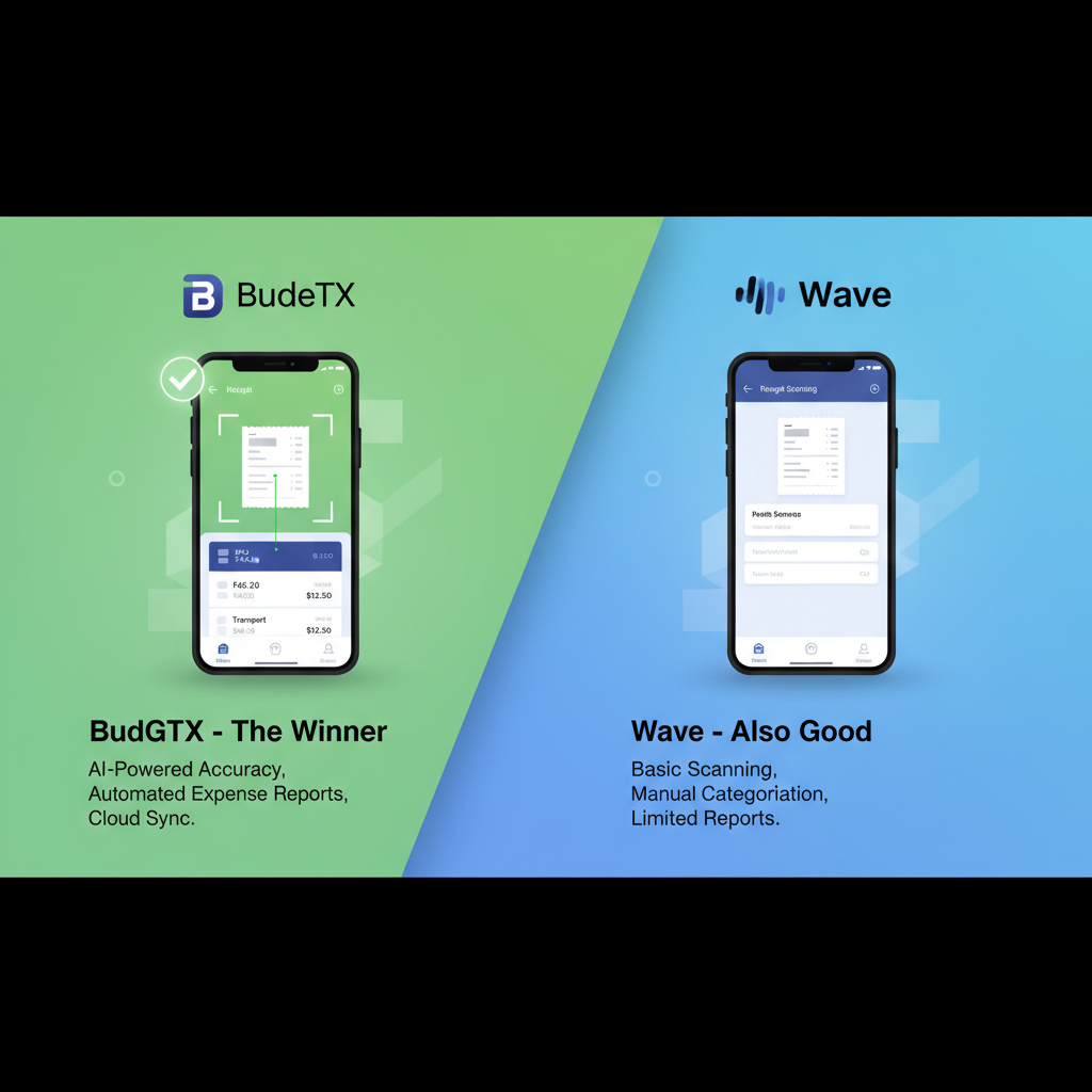 BudgetX vs Wave receipt scanning app comparison - which free expense tracking app wins?
