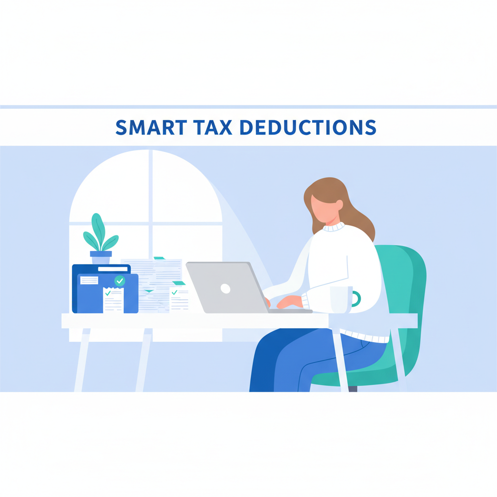 Freelancer organizing tax documents and receipts for 2026 deductions