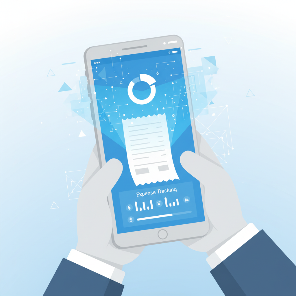 Smartphone scanning receipt for expense tracking