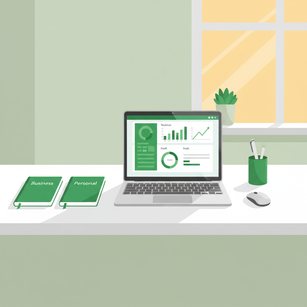 Freelancer organizing business and personal finances