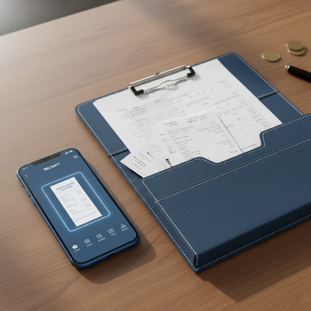 Digital receipt scanning and expense tracking for business record retention